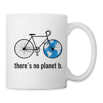 planet b_Fahrrad_black_world blue - Tasse - Weiß - Rechts