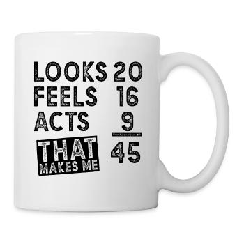 45 anniversaire 35 ans de cadeau - Mug blanc - blanc - Droite