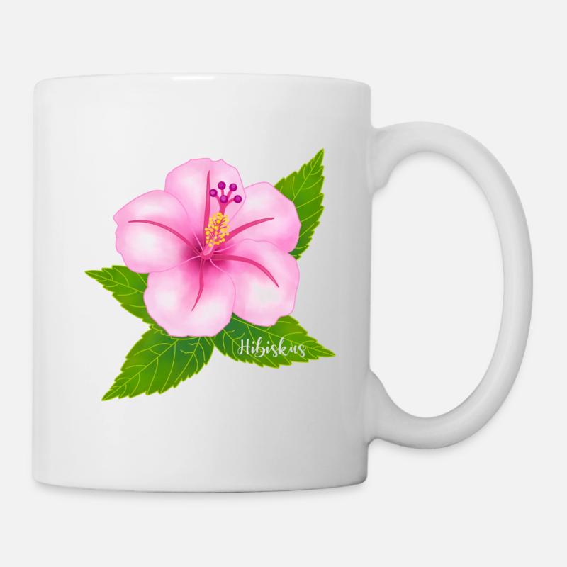 Hibiskus - Tasse - Weiß