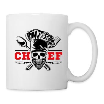 Tête de mort Chef Cuisinier - Mug blanc - blanc - Droite