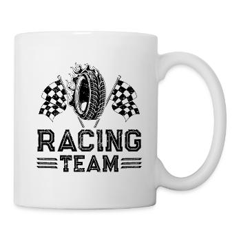 Courses de pneus équipe - Mug blanc - blanc - Droite