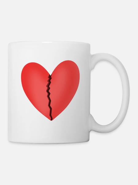 Gebrochenes Herz - Tasse - Weiß