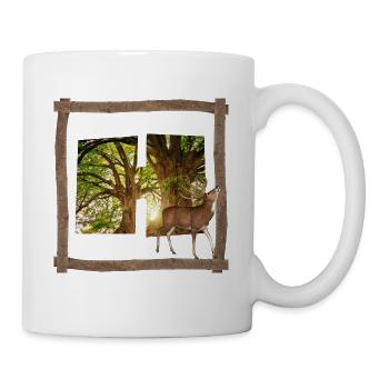 forest with deer h - Mug - white - Right