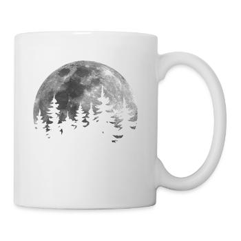 Forêt de sapins dans la pleine lune nature - Mug blanc - blanc - Droite