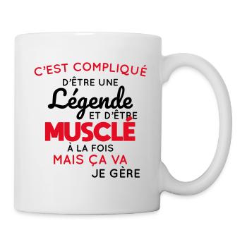 Compliqué d'être une légende et d'être musclé - Mug blanc - blanc - Droite
