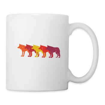Wölfe Retro - Tasse - Weiß - Rechts