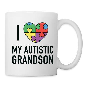 J’aime mon petit-fils autiste - Mug blanc - blanc - Droite