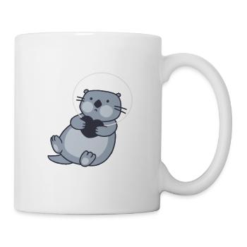 Astronauten Otter im Weltraum - Tasse - Weiß - Rechts