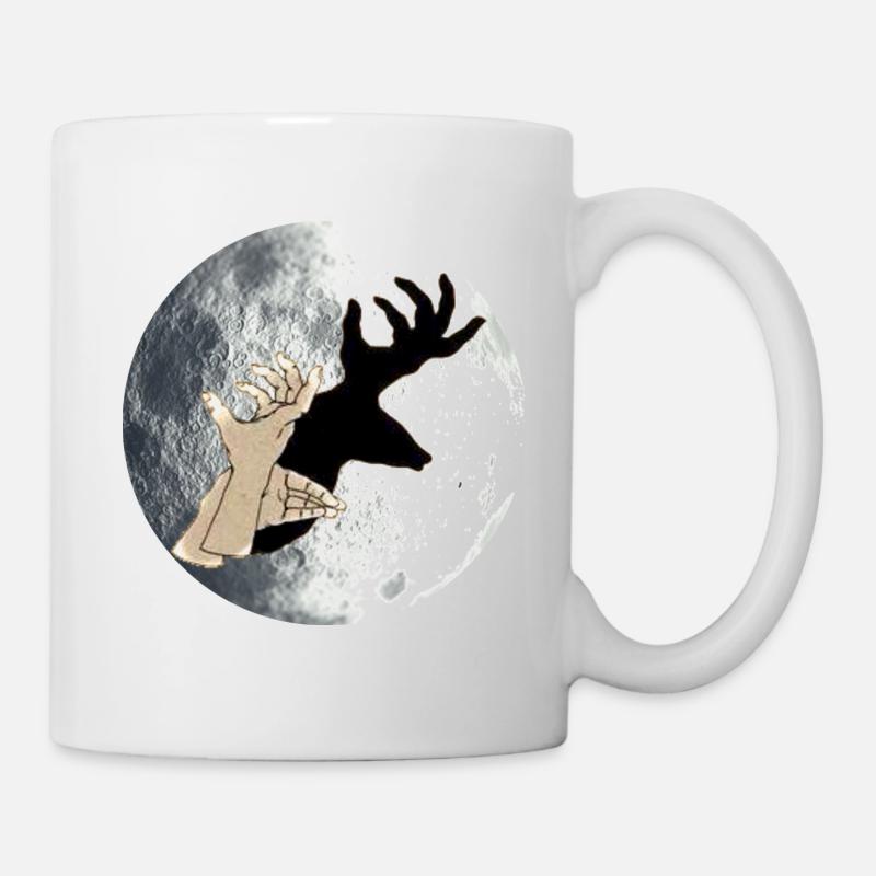 Shadow Figure Hands Deer - Mug - white