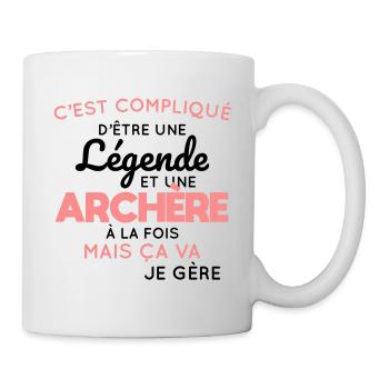 Compliqué d'être une légende et une archère - Mug blanc - blanc - Droite