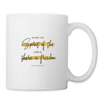 Spirit of the Lord- Bible Verse Corinthians - Mug - white - Right