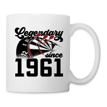 65. GEBURTSTAG DART LEGENDE LEGENDARY SINCE 1961 - Tasse - Weiß - Rechts