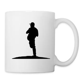 Baseball Spieler, Pitcher beim Ball Werfen. - Tasse - Weiß - Rechts