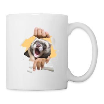 Ein Frettchen zu Hause - Tasse - Weiß - Rechts