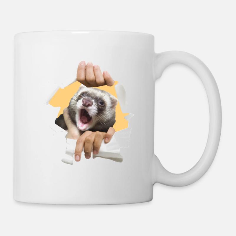 A ferret at home - Mug - white