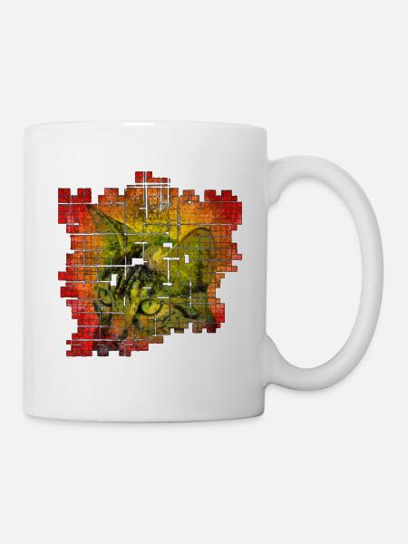 Katze bunt - Tasse - Weiß