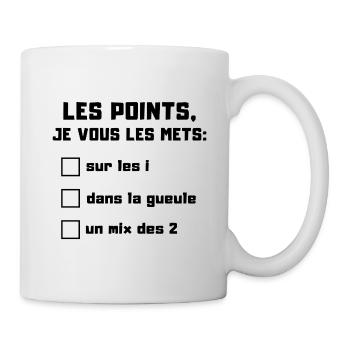 les points sur les i gueule - questionnaire drôle - Mug blanc - blanc - Droite