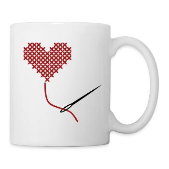 Mit Liebe nähen - Tasse - Weiß - Rechts