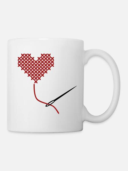 Mit Liebe nähen - Tasse - Weiß