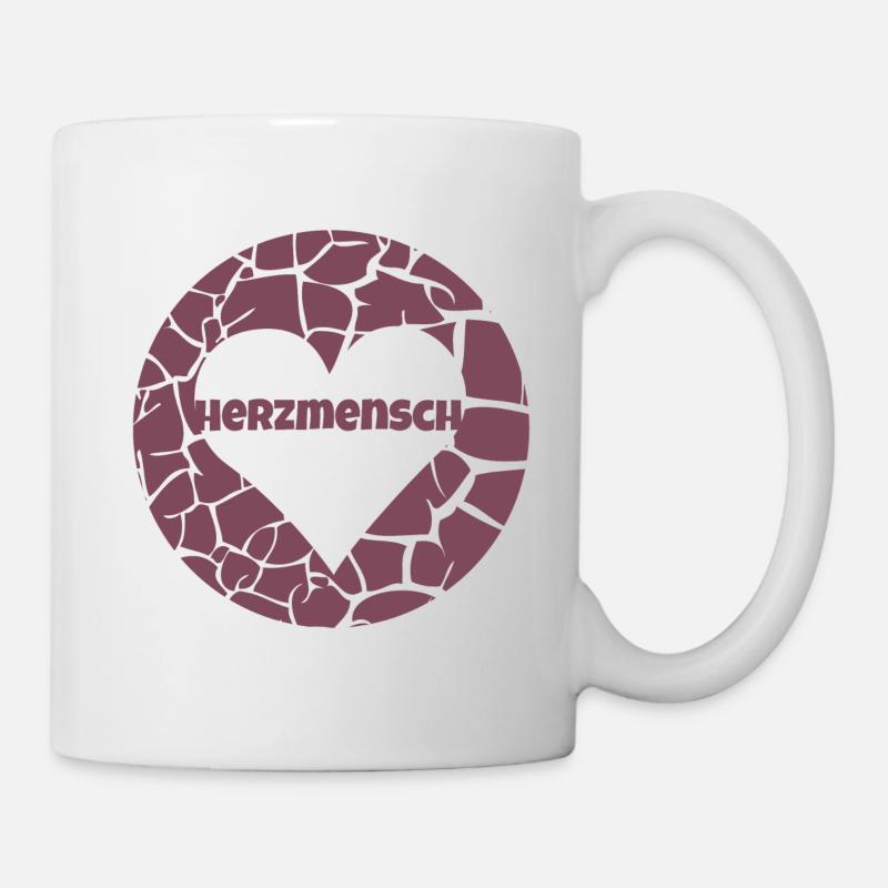 Herzmensch - Tasse - Weiß