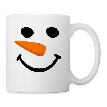 Schneemann Schnee Gesicht - Tasse - Weiß - Rechts