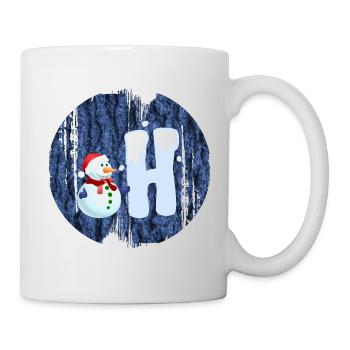 bonhomme de neige h - Mug blanc - blanc - Droite