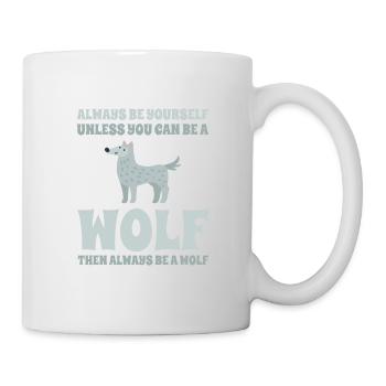 Dictons drôles de loup - Mug blanc - blanc - Droite
