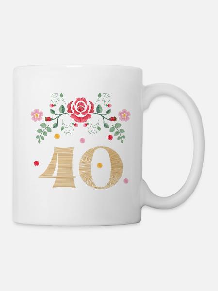 Birthday 40 years! Then you'll be wise. - Mug - white