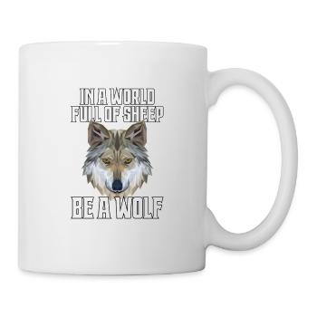 Wolf Polygon - Tasse - Weiß - Rechts
