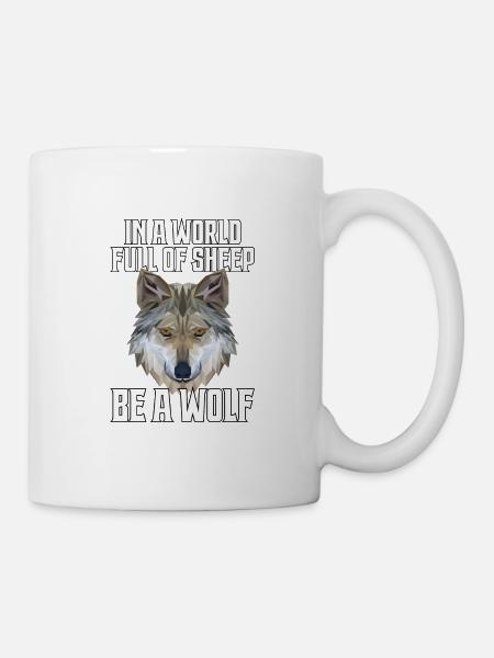 Wolf Polygon - Tasse - Weiß