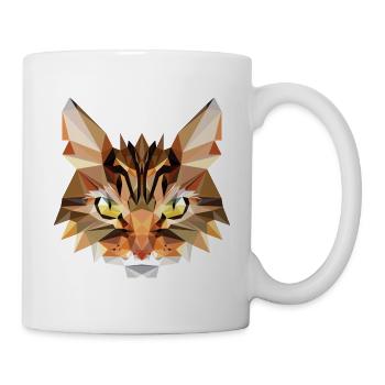 Katze polygonal Kater Tigerkatze - Tasse - Weiß - Rechts