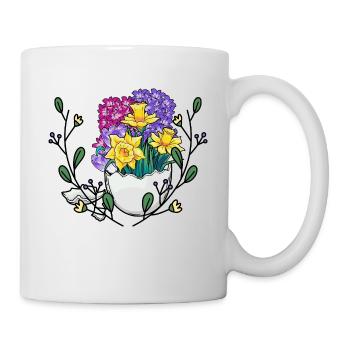 Printemps Nature Nature Nature Oeuf de Pâques Bonne Fleur de Pâques - Mug blanc - blanc - Droite