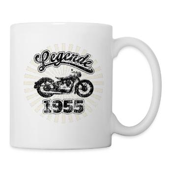 Légende de la moto 1955 RDA avec effet grunge - Mug blanc - blanc - Droite