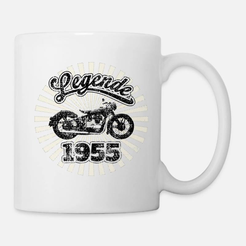 Motorrad Legende 1955 DDR mit Grunge Effekt - Tasse - Weiß