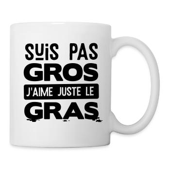 Manger gras expression humour - Mug blanc - blanc - Droite
