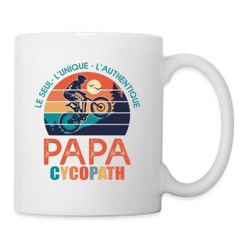 papa cycopath papa vélo humour cycliste bmx - Mug blanc - blanc - Droite