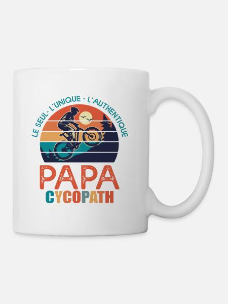 papa cycopath papa vélo humour cycliste bmx - Mug blanc - blanc