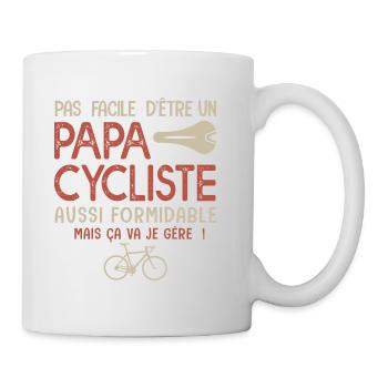 papa cycliste formidable vélo velo - Mug blanc - blanc - Droite