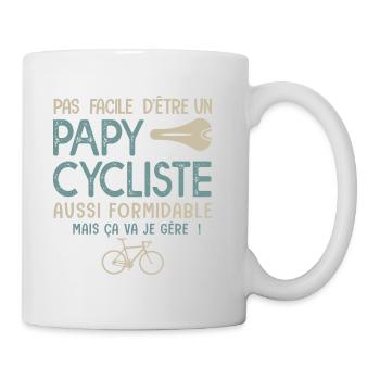 papy cycliste formidable vélo velo vélos - Mug blanc - blanc - Droite