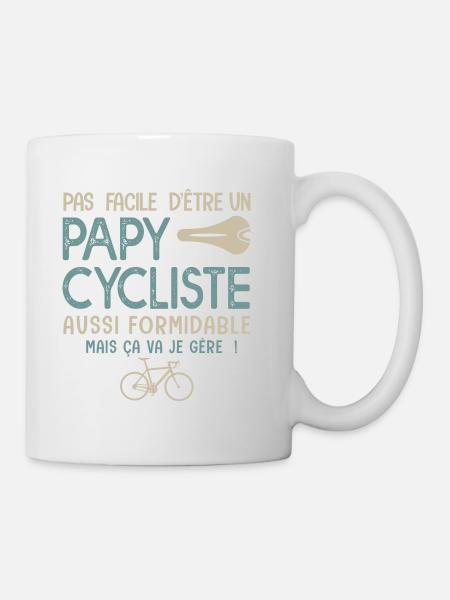 papy cycliste formidable vélo velo vélos - Mug blanc - blanc