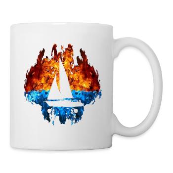 Sail Red Blue Fire Sailboat Sailor Sailing - Mug - white - Right