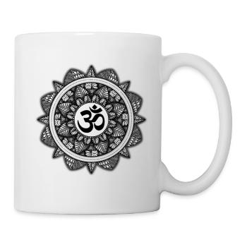 Om Symbol Mandala mit Gayatri Mantra - Tasse - Weiß - Rechts