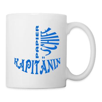 Papierschiff-Kapitänin (blaues Design) - Tasse - Weiß - Rechts