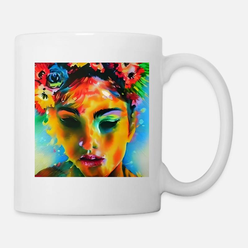 Portrait coloré - Mug blanc - blanc