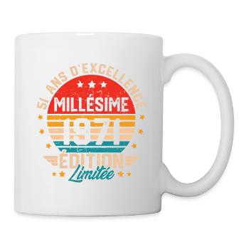 Cadeau d'anniversaire 51 ans millésime 1971 - Mug blanc - blanc - Droite