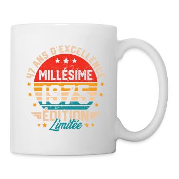 Cadeau d'anniversaire 47 ans millésime 1975 - Mug blanc - blanc - Droite