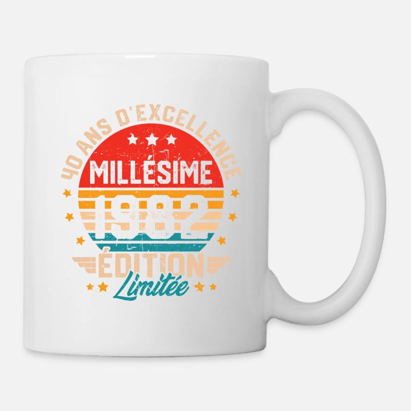 Cadeau d'anniversaire 40 ans millésime 1982 - Mug blanc - blanc