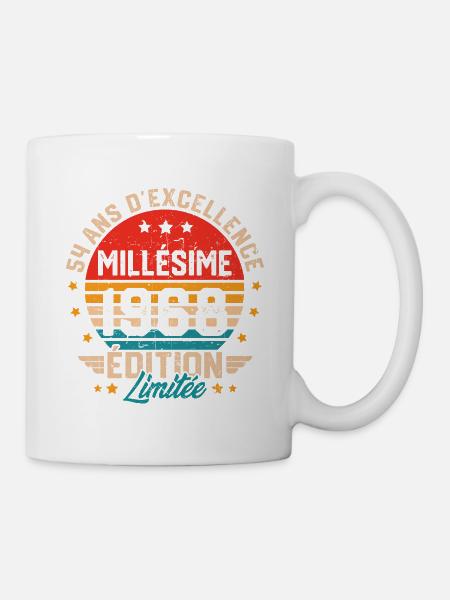Cadeau d'anniversaire 54 ans millésime 1968 - Mug blanc - blanc