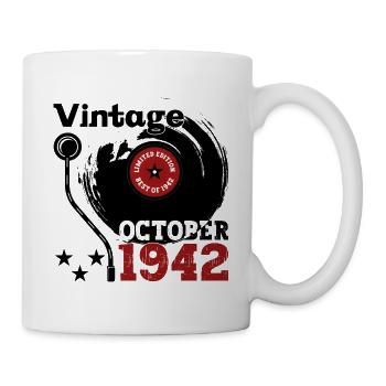 Octobre Vintage 1942 80ème Cadeau d’Anniversaire - Mug blanc - blanc - Droite
