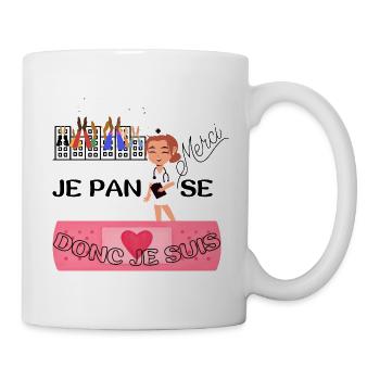 JE PANSE DONC JE SUIS - Mug blanc - blanc - Droite